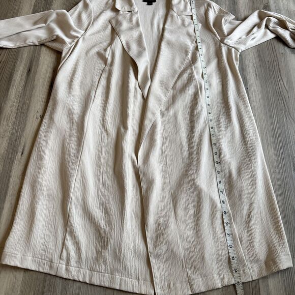 J Jill Wearever Drape Front Long Blazer  Jacket  Khaki Oatmeal Size Large - Picture 6 of 7